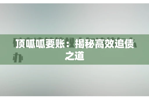 顶呱呱要账：揭秘高效追债之道