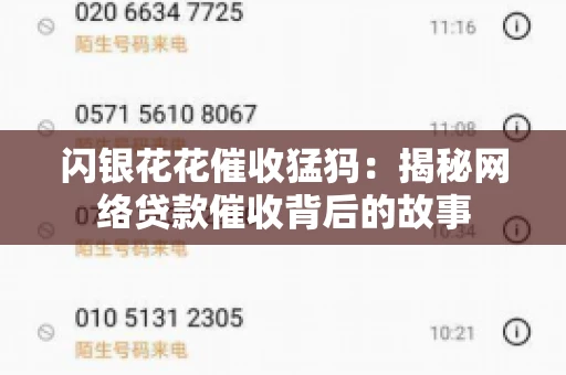 闪银花花催收猛犸：揭秘网络贷款催收背后的故事